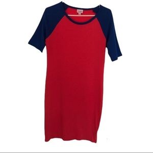 3/$30 Julia dress medium coral and blue cozy T shirt dress